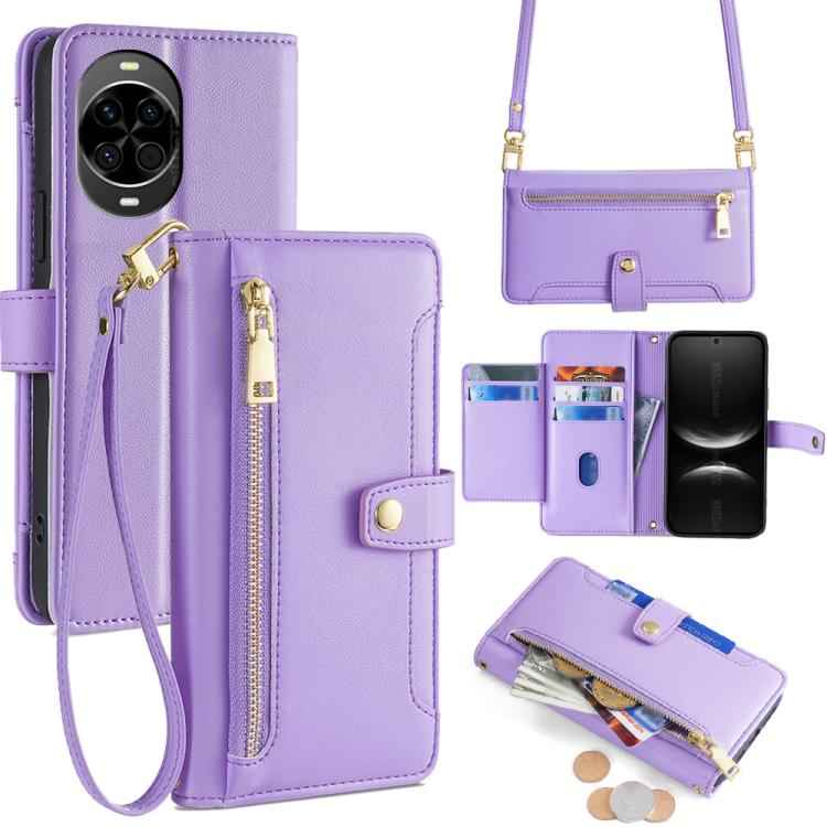 Sheep Texture Cross-body Zipper Wallet Leather Phone Case, For Huawei nova 14 Pro 5G, For Huawei nova 14 5G, For Huawei Pura 70 Pro / 70 Pro+ 5G, For Huawei Pura 70 Ultra 5G, For Huawei nova 12i 4G, For Huawei Pura 70 5G, For Huawei nova 12 5G         ...