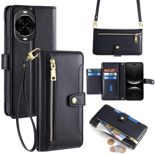 Sheep Texture Cross-body Zipper Wallet Leather Phone Case, For Huawei nova 14 Pro 5G, For Huawei nova 14 5G, For Huawei Pura 70 Pro / 70 Pro+ 5G, For Huawei Pura 70 Ultra 5G, For Huawei nova 12i 4G, For Huawei Pura 70 5G, For Huawei nova 12 5G         ...