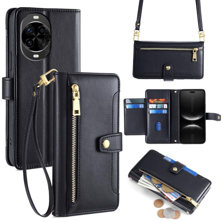Sheep Texture Cross-body Zipper Wallet Leather Phone Case, For Huawei Pura 80 5G, For Huawei nova 14 Ultra 5G, For Huawei nova 14 Pro 5G, For Huawei nova 14 5G, For Huawei Pura 70 Pro / 70 Pro+ 5G, For Huawei Pura 70 Ultra 5G, For Huawei nova 12i 4G   ...
