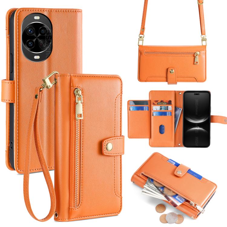 Sheep Texture Cross-body Zipper Wallet Leather Phone Case, For Huawei Pura 80 5G, For Huawei nova 14 Ultra 5G, For Huawei nova 14 Pro 5G, For Huawei nova 14 5G, For Huawei Pura 70 Pro / 70 Pro+ 5G, For Huawei Pura 70 Ultra 5G, For Huawei nova 12i 4G   ...