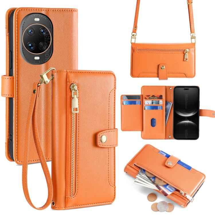 Sheep Texture Cross-body Zipper Wallet Leather Phone Case, For Huawei nova 15 Ultra, For Huawei nova 15 Pro, For Huawei nova 15, For Huawei Mate 80 Pro Max 5G, For Huawei Mate 80 5G, For Huawei Maimang 40 5G, For Huawei Pura 80 5G                      ...