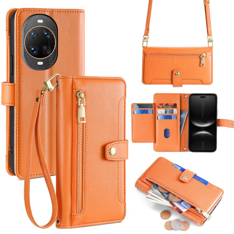 Sheep Texture Cross-body Zipper Wallet Leather Phone Case, For Huawei Pura 80 5G, For Huawei nova 14 Ultra 5G, For Huawei nova 14 Pro 5G, For Huawei nova 14 5G, For Huawei Pura 70 Pro / 70 Pro+ 5G, For Huawei Pura 70 Ultra 5G, For Huawei nova 12i 4G   ...