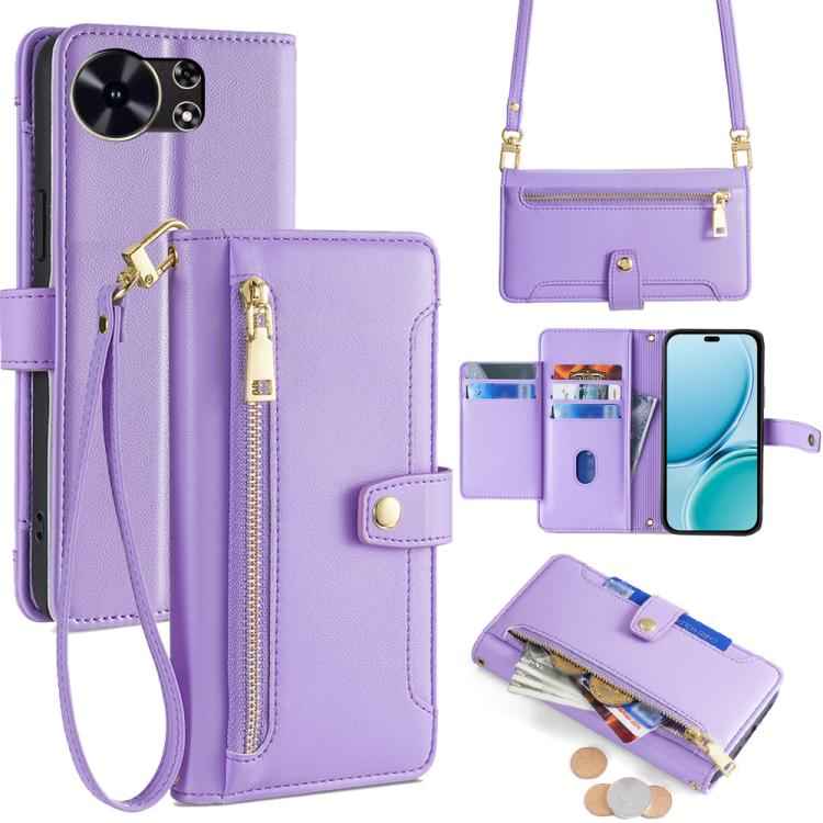 Sheep Texture Cross-body Zipper Wallet Leather Phone Case, For Huawei nova 15 Ultra, For Huawei nova 15 Pro, For Huawei nova 15, For Huawei Mate 80 Pro Max 5G, For Huawei Mate 80 5G, For Huawei Maimang 40 5G, For Huawei Pura 80 5G                      ...