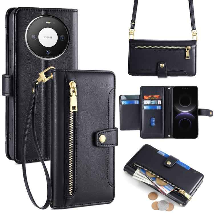 Sheep Texture Cross-body Zipper Wallet Leather Phone Case, For Huawei nova 15 Ultra, For Huawei nova 15 Pro, For Huawei nova 15, For Huawei Mate 80 Pro Max 5G, For Huawei Mate 80 5G, For Huawei Maimang 40 5G, For Huawei Pura 80 5G                      ...