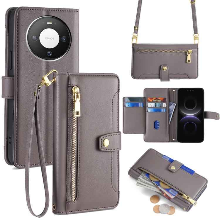 Sheep Texture Cross-body Zipper Wallet Leather Phone Case, For Huawei nova 15 Ultra, For Huawei nova 15 Pro, For Huawei nova 15, For Huawei Mate 80 Pro Max 5G, For Huawei Mate 80 5G, For Huawei Maimang 40 5G, For Huawei Pura 80 5G                      ...