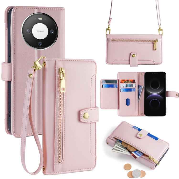 Sheep Texture Cross-body Zipper Wallet Leather Phone Case, For Huawei nova 15 Ultra, For Huawei nova 15 Pro, For Huawei nova 15, For Huawei Mate 80 Pro Max 5G, For Huawei Mate 80 5G, For Huawei Maimang 40 5G, For Huawei Pura 80 5G                      ...