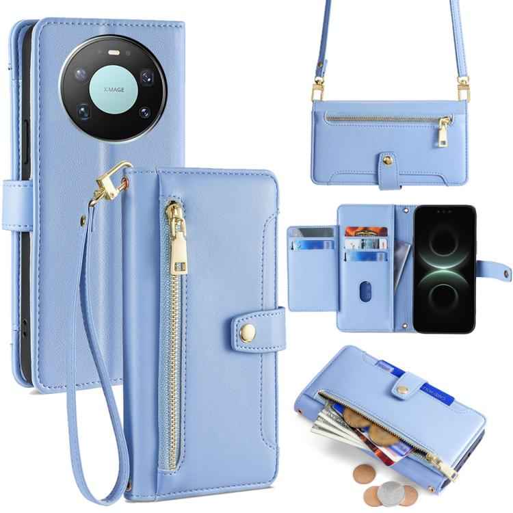 Sheep Texture Cross-body Zipper Wallet Leather Phone Case, For Huawei nova 15 Ultra, For Huawei nova 15 Pro, For Huawei nova 15, For Huawei Mate 80 Pro Max 5G, For Huawei Mate 80 5G, For Huawei Maimang 40 5G, For Huawei Pura 80 5G                      ...