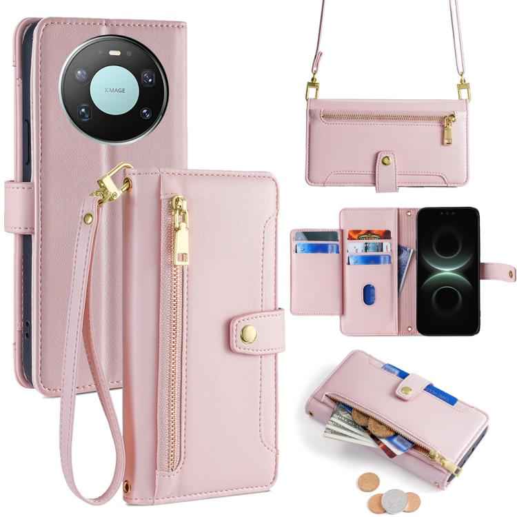 Sheep Texture Cross-body Zipper Wallet Leather Phone Case, For Huawei nova 15 Ultra, For Huawei nova 15 Pro, For Huawei nova 15, For Huawei Mate 80 Pro Max 5G, For Huawei Mate 80 5G, For Huawei Maimang 40 5G, For Huawei Pura 80 5G                      ...