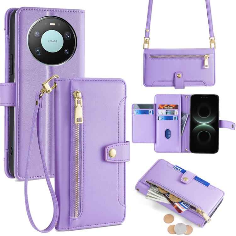 Sheep Texture Cross-body Zipper Wallet Leather Phone Case, For Huawei nova 15 Ultra, For Huawei nova 15 Pro, For Huawei nova 15, For Huawei Mate 80 Pro Max 5G, For Huawei Mate 80 5G, For Huawei Maimang 40 5G, For Huawei Pura 80 5G                      ...