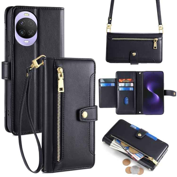 Sheep Texture Cross-body Zipper Wallet Leather Phone Case, For Huawei nova 15 Ultra, For Huawei nova 15 Pro, For Huawei nova 15, For Huawei Mate 80 Pro Max 5G, For Huawei Mate 80 5G, For Huawei Maimang 40 5G, For Huawei Pura 80 5G                      ...