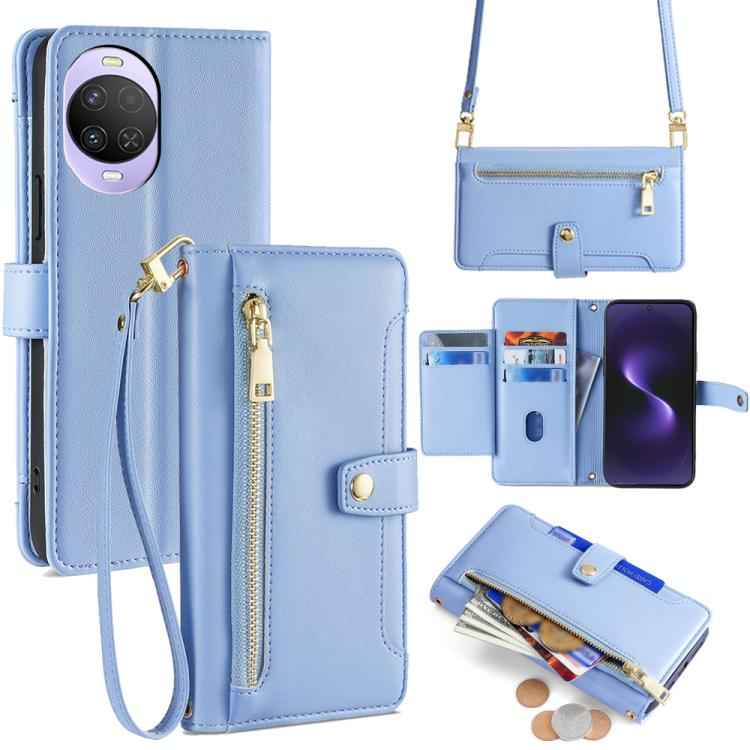 Sheep Texture Cross-body Zipper Wallet Leather Phone Case, For Huawei nova 15 Ultra, For Huawei nova 15 Pro, For Huawei nova 15, For Huawei Mate 80 Pro Max 5G, For Huawei Mate 80 5G, For Huawei Maimang 40 5G, For Huawei Pura 80 5G                      ...