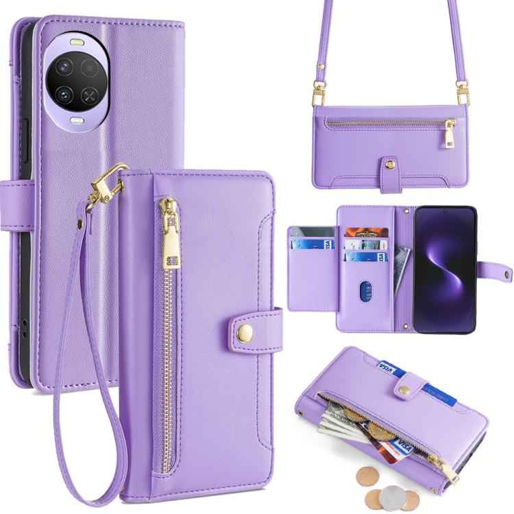 Sheep Texture Cross-body Zipper Wallet Leather Phone Case, For Huawei nova 15 Ultra, For Huawei nova 15 Pro, For Huawei nova 15, For Huawei Mate 80 Pro Max 5G, For Huawei Mate 80 5G, For Huawei Maimang 40 5G, For Huawei Pura 80 5G                      ...
