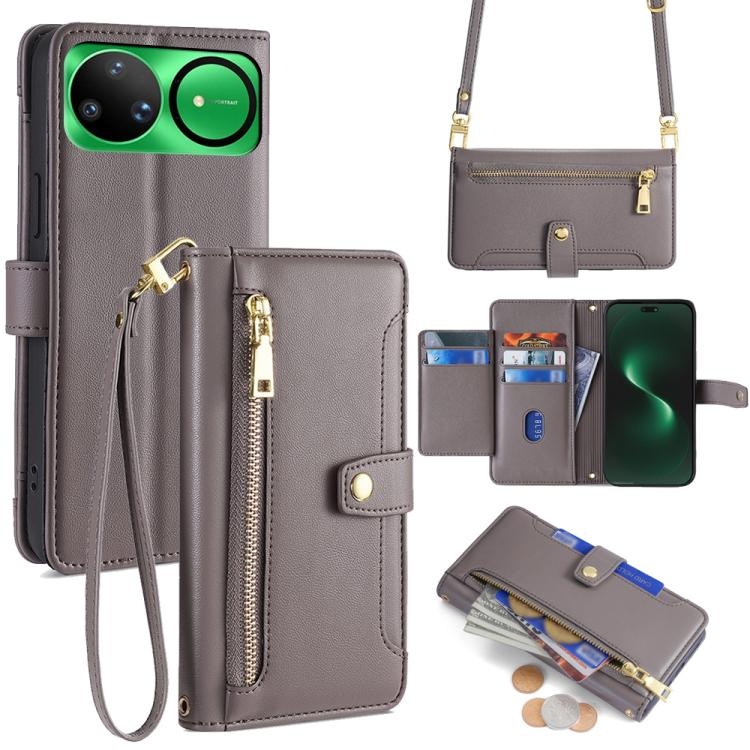 Sheep Texture Cross-body Zipper Wallet Leather Phone Case, For Huawei Enjoy 90 Pro Max 5G, For Huawei Enjoy 90 Plus 5G, For Huawei nova 15 Ultra, For Huawei nova 15 Pro, For Huawei nova 15, For Huawei Mate 80 Pro Max 5G, For Huawei Mate 80 5G          ...