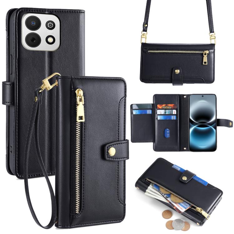 Sheep Texture Cross-body Zipper Wallet Leather Phone Case, For Huawei Enjoy 90 Pro Max 5G, For Huawei Enjoy 90 Plus 5G, For Huawei nova 15 Ultra, For Huawei nova 15 Pro, For Huawei nova 15, For Huawei Mate 80 Pro Max 5G, For Huawei Mate 80 5G          ...