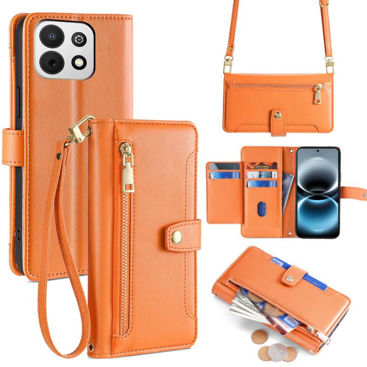 Sheep Texture Cross-body Zipper Wallet Leather Phone Case, For Huawei Enjoy 90 Pro Max 5G, For Huawei Enjoy 90 Plus 5G, For Huawei nova 15 Ultra, For Huawei nova 15 Pro, For Huawei nova 15, For Huawei Mate 80 Pro Max 5G, For Huawei Mate 80 5G          ...