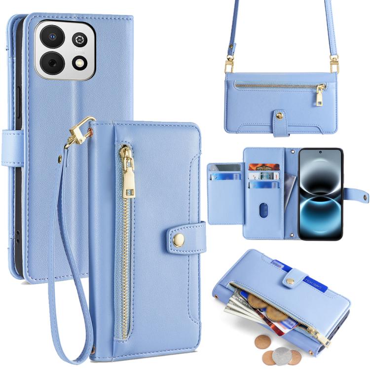 Sheep Texture Cross-body Zipper Wallet Leather Phone Case, For Huawei Enjoy 90 Pro Max 5G, For Huawei Enjoy 90 Plus 5G, For Huawei nova 15 Ultra, For Huawei nova 15 Pro, For Huawei nova 15, For Huawei Mate 80 Pro Max 5G, For Huawei Mate 80 5G          ...