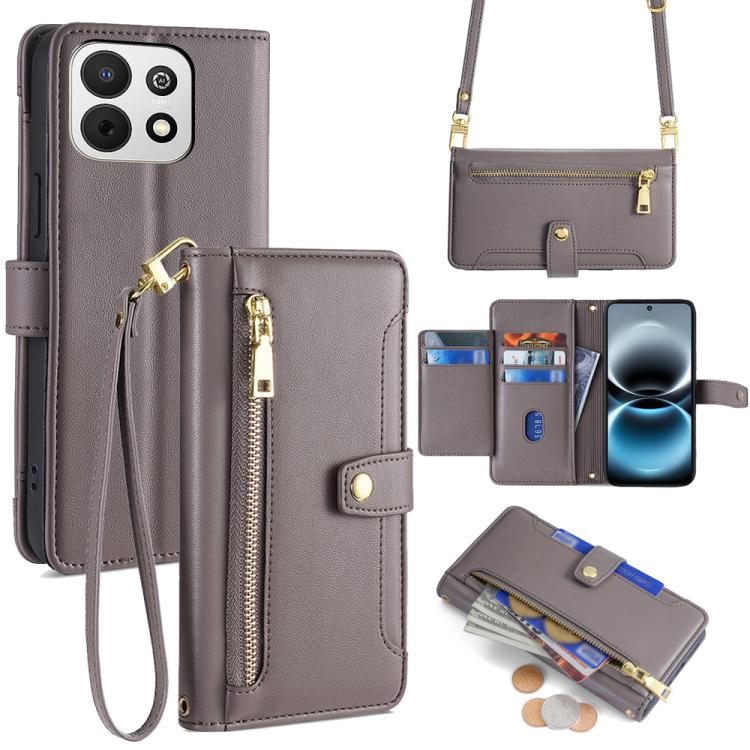 Sheep Texture Cross-body Zipper Wallet Leather Phone Case, For Huawei Enjoy 90 Pro Max 5G, For Huawei Enjoy 90 Plus 5G, For Huawei nova 15 Ultra, For Huawei nova 15 Pro, For Huawei nova 15, For Huawei Mate 80 Pro Max 5G, For Huawei Mate 80 5G          ...