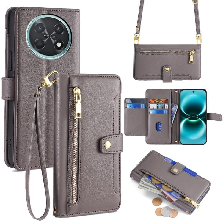 Sheep Texture Cross-body Zipper Wallet Leather Phone Case, For Huawei Enjoy 90 Pro Max 5G, For Huawei Enjoy 90 Plus 5G, For Huawei nova 15 Ultra, For Huawei nova 15 Pro, For Huawei nova 15, For Huawei Mate 80 Pro Max 5G, For Huawei Mate 80 5G          ...
