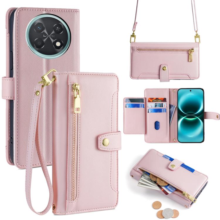 Sheep Texture Cross-body Zipper Wallet Leather Phone Case, For Huawei Enjoy 90 Pro Max 5G, For Huawei Enjoy 90 Plus 5G, For Huawei nova 15 Ultra, For Huawei nova 15 Pro, For Huawei nova 15, For Huawei Mate 80 Pro Max 5G, For Huawei Mate 80 5G          ...