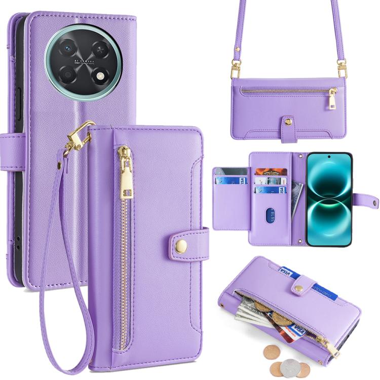 Sheep Texture Cross-body Zipper Wallet Leather Phone Case, For Huawei Enjoy 90 Pro Max 5G, For Huawei Enjoy 90 Plus 5G, For Huawei nova 15 Ultra, For Huawei nova 15 Pro, For Huawei nova 15, For Huawei Mate 80 Pro Max 5G, For Huawei Mate 80 5G          ...