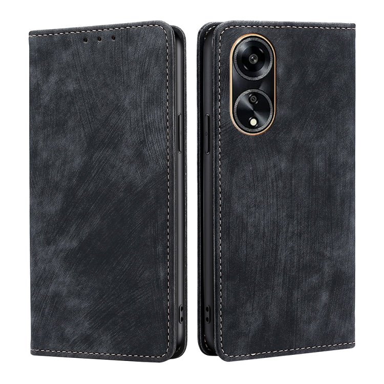 RFID Anti-theft Brush Magnetic Leather Phone Case, For OPPO A38 4G / A18 4G, For OPPO A2 Pro 5G, For OPPO A58 4G, For OPPO Reno10 5G / Reno10 Pro 5G Global, For OPPO A78 4G, For OPPO Reno10 Pro+ 5G, For OPPO A1 5G, For OPPO A79 5G