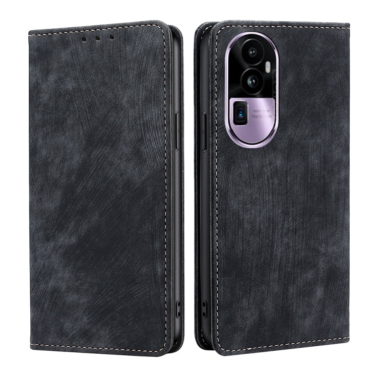 RFID Anti-theft Brush Magnetic Leather Phone Case, For OPPO A38 4G / A18 4G, For OPPO A2 Pro 5G, For OPPO A58 4G, For OPPO Reno10 5G / Reno10 Pro 5G Global, For OPPO A78 4G, For OPPO Reno10 Pro+ 5G, For OPPO A1 5G, For OPPO A79 5G