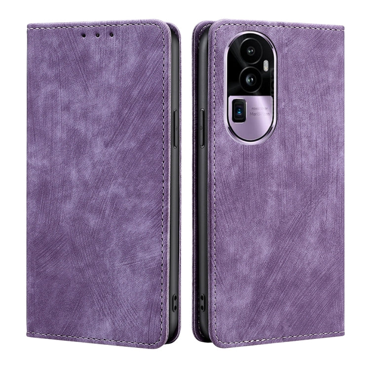 RFID Anti-theft Brush Magnetic Leather Phone Case, For OPPO A38 4G / A18 4G, For OPPO A2 Pro 5G, For OPPO A58 4G, For OPPO Reno10 5G / Reno10 Pro 5G Global, For OPPO A78 4G, For OPPO Reno10 Pro+ 5G, For OPPO A1 5G, For OPPO A79 5G