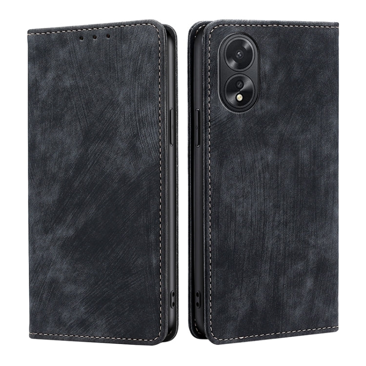RFID Anti-theft Brush Magnetic Leather Phone Case, For OPPO A38 4G / A18 4G, For OPPO A2 Pro 5G, For OPPO A58 4G, For OPPO Reno10 5G / Reno10 Pro 5G Global, For OPPO A78 4G, For OPPO Reno10 Pro+ 5G, For OPPO A1 5G, For OPPO A79 5G