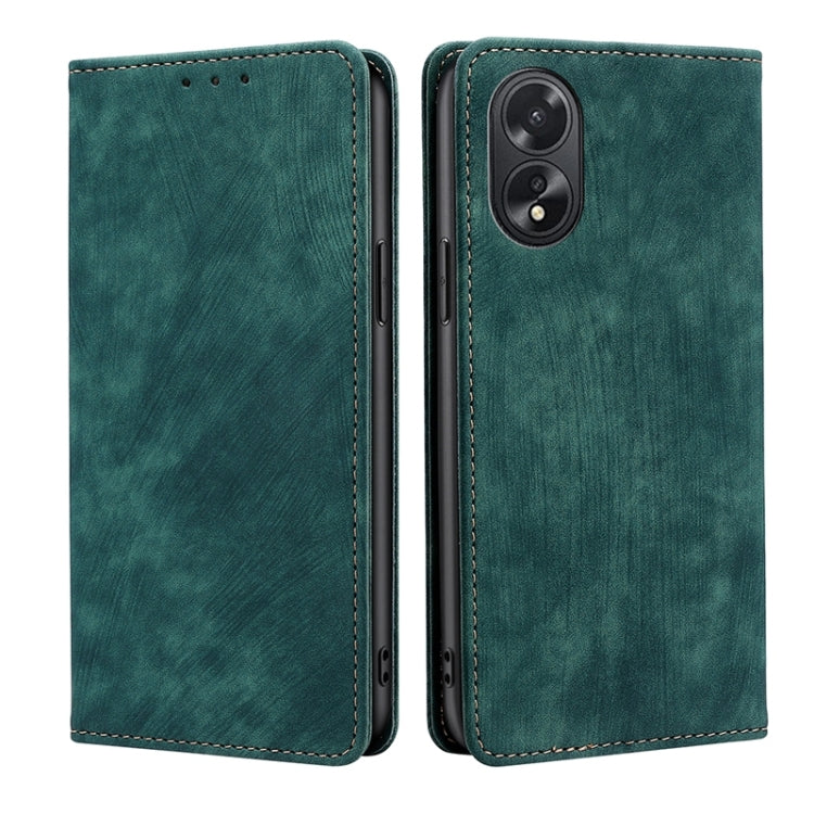 RFID Anti-theft Brush Magnetic Leather Phone Case, For OPPO A38 4G / A18 4G, For OPPO A2 Pro 5G, For OPPO A58 4G, For OPPO Reno10 5G / Reno10 Pro 5G Global, For OPPO A78 4G, For OPPO Reno10 Pro+ 5G, For OPPO A1 5G, For OPPO A79 5G