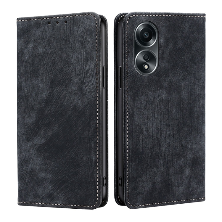 RFID Anti-theft Brush Magnetic Leather Phone Case, For OPPO A38 4G / A18 4G, For OPPO A2 Pro 5G, For OPPO A58 4G, For OPPO Reno10 5G / Reno10 Pro 5G Global, For OPPO A78 4G, For OPPO Reno10 Pro+ 5G, For OPPO A1 5G, For OPPO A79 5G