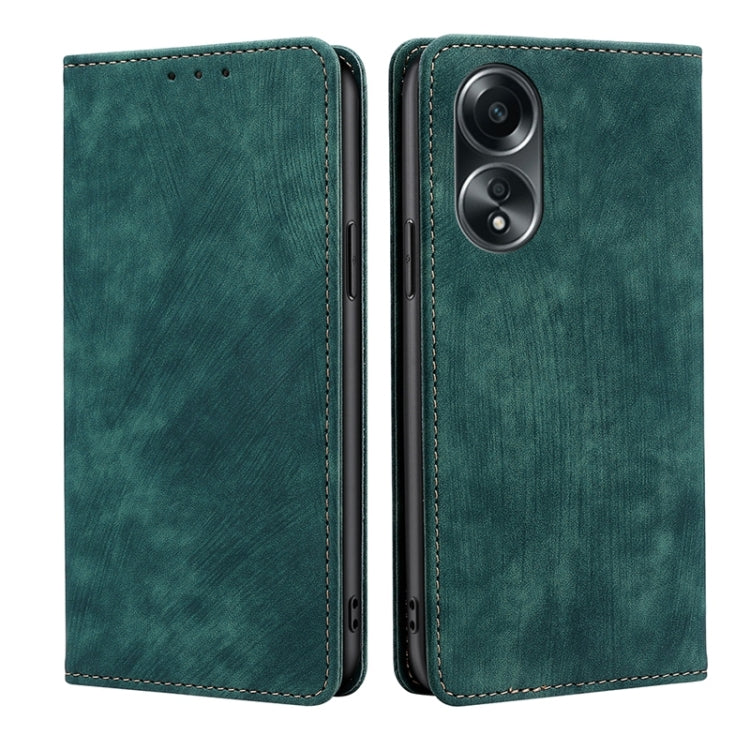 RFID Anti-theft Brush Magnetic Leather Phone Case, For OPPO A38 4G / A18 4G, For OPPO A2 Pro 5G, For OPPO A58 4G, For OPPO Reno10 5G / Reno10 Pro 5G Global, For OPPO A78 4G, For OPPO Reno10 Pro+ 5G, For OPPO A1 5G, For OPPO A79 5G
