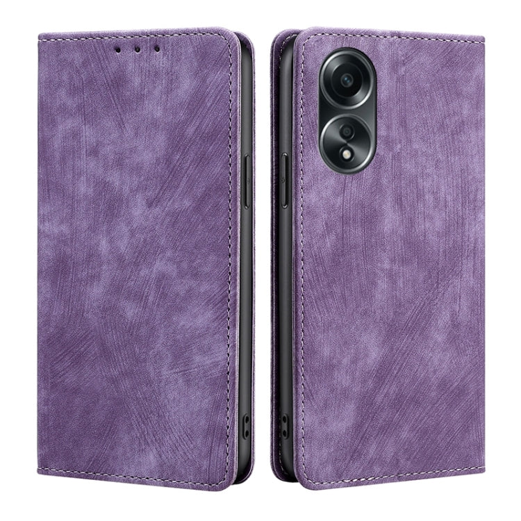 RFID Anti-theft Brush Magnetic Leather Phone Case, For OPPO A38 4G / A18 4G, For OPPO A2 Pro 5G, For OPPO A58 4G, For OPPO Reno10 5G / Reno10 Pro 5G Global, For OPPO A78 4G, For OPPO Reno10 Pro+ 5G, For OPPO A1 5G, For OPPO A79 5G
