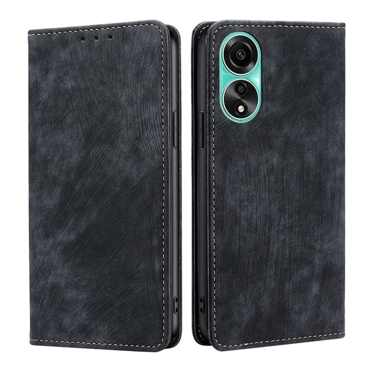 RFID Anti-theft Brush Magnetic Leather Phone Case, For OPPO A38 4G / A18 4G, For OPPO A2 Pro 5G, For OPPO A58 4G, For OPPO Reno10 5G / Reno10 Pro 5G Global, For OPPO A78 4G, For OPPO Reno10 Pro+ 5G, For OPPO A1 5G, For OPPO A79 5G
