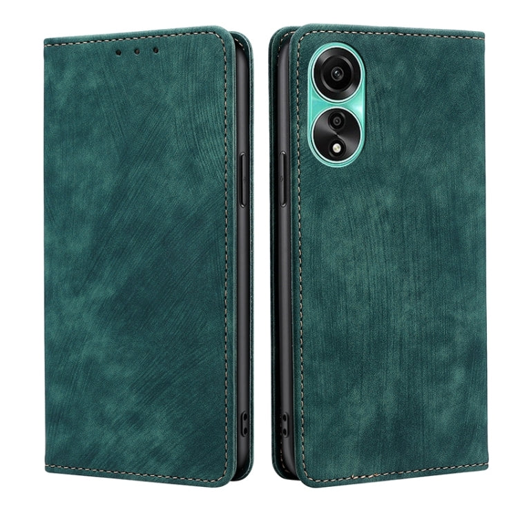 RFID Anti-theft Brush Magnetic Leather Phone Case, For OPPO A38 4G / A18 4G, For OPPO A2 Pro 5G, For OPPO A58 4G, For OPPO Reno10 5G / Reno10 Pro 5G Global, For OPPO A78 4G, For OPPO Reno10 Pro+ 5G, For OPPO A1 5G, For OPPO A79 5G