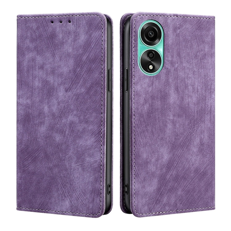 RFID Anti-theft Brush Magnetic Leather Phone Case, For OPPO A38 4G / A18 4G, For OPPO A2 Pro 5G, For OPPO A58 4G, For OPPO Reno10 5G / Reno10 Pro 5G Global, For OPPO A78 4G, For OPPO Reno10 Pro+ 5G, For OPPO A1 5G, For OPPO A79 5G