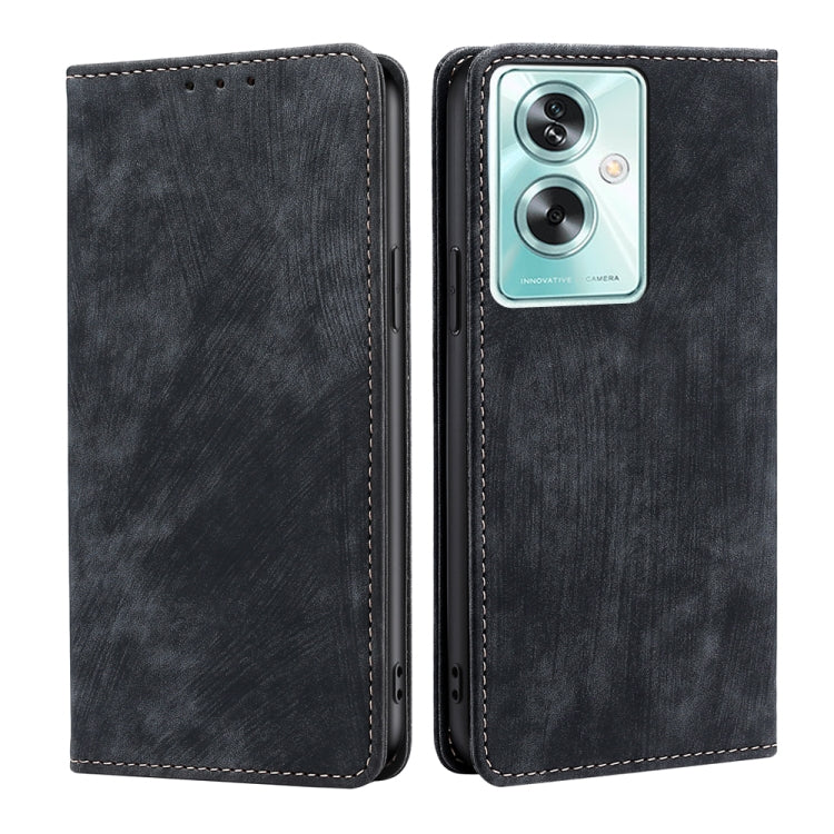 RFID Anti-theft Brush Magnetic Leather Phone Case, For OPPO Reno10 5G / Reno10 Pro 5G Global, For OPPO A78 4G, For OPPO Reno10 Pro+ 5G, For OPPO A1 5G, For OPPO A79 5G