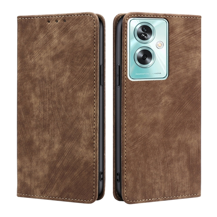 RFID Anti-theft Brush Magnetic Leather Phone Case, For OPPO Reno10 5G / Reno10 Pro 5G Global, For OPPO A78 4G, For OPPO Reno10 Pro+ 5G, For OPPO A1 5G, For OPPO A79 5G