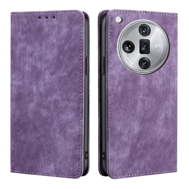 RFID Anti-theft Brush Magnetic Leather Phone Case, For OPPO A3 Pro 5G India, For OPPO Reno12 5G Global, For OPPO A60 4G Global, For OPPO Reno11 F 5G, For OPPO Find X7 5G, For OPPO Find X7 Ultra 5G, For OPPO A38 4G / A18 4G, For OPPO A2 Pro 5G          ...
