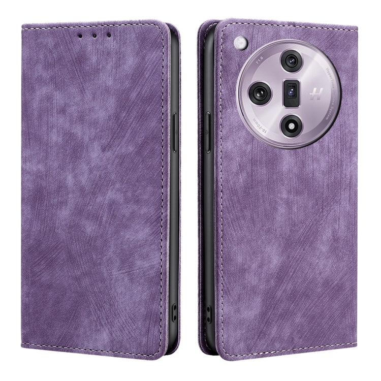 RFID Anti-theft Brush Magnetic Leather Phone Case, For OPPO A3 Pro 5G India, For OPPO Reno12 5G Global, For OPPO A60 4G Global, For OPPO Reno11 F 5G, For OPPO Find X7 5G, For OPPO Find X7 Ultra 5G, For OPPO A38 4G / A18 4G, For OPPO A2 Pro 5G          ...