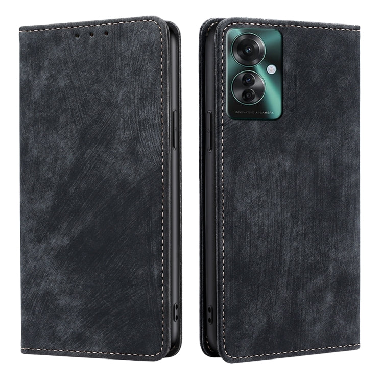 RFID Anti-theft Brush Magnetic Leather Phone Case, For OPPO Reno13 F 5G / 4G, For OPPO A3 5G India, For OPPO Reno12 F 5G, For OPPO A3 Pro 5G India, For OPPO Reno12 5G Global, For OPPO A60 4G Global, For OPPO Reno11 F 5G, For OPPO Find X7 5G            ...