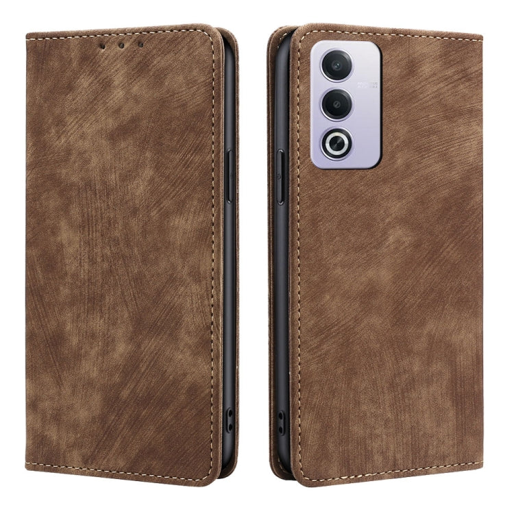 RFID Anti-theft Brush Magnetic Leather Phone Case, For OPPO Reno13 F 5G / 4G, For OPPO A3 5G India, For OPPO Reno12 F 5G, For OPPO A3 Pro 5G India, For OPPO Reno12 5G Global, For OPPO A60 4G Global, For OPPO Reno11 F 5G, For OPPO Find X7 5G            ...