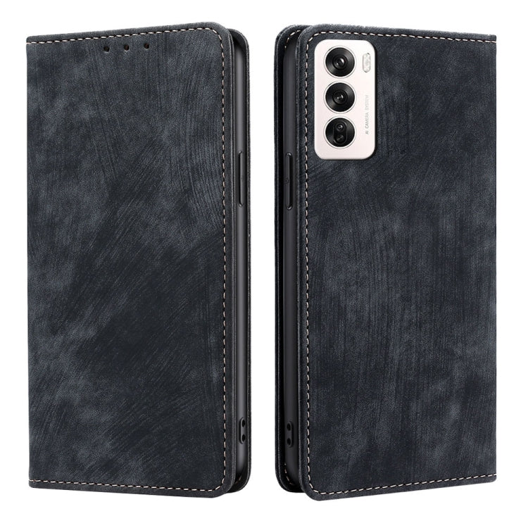 RFID Anti-theft Brush Magnetic Leather Phone Case, For OPPO Reno13 F 5G / 4G, For OPPO A3 5G India, For OPPO Reno12 F 5G, For OPPO A3 Pro 5G India, For OPPO Reno12 5G Global, For OPPO A60 4G Global, For OPPO Reno11 F 5G, For OPPO Find X7 5G            ...