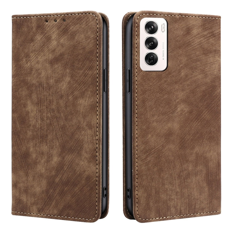 RFID Anti-theft Brush Magnetic Leather Phone Case, For OPPO Reno13 F 5G / 4G, For OPPO A3 5G India, For OPPO Reno12 F 5G, For OPPO A3 Pro 5G India, For OPPO Reno12 5G Global, For OPPO A60 4G Global, For OPPO Reno11 F 5G, For OPPO Find X7 5G            ...