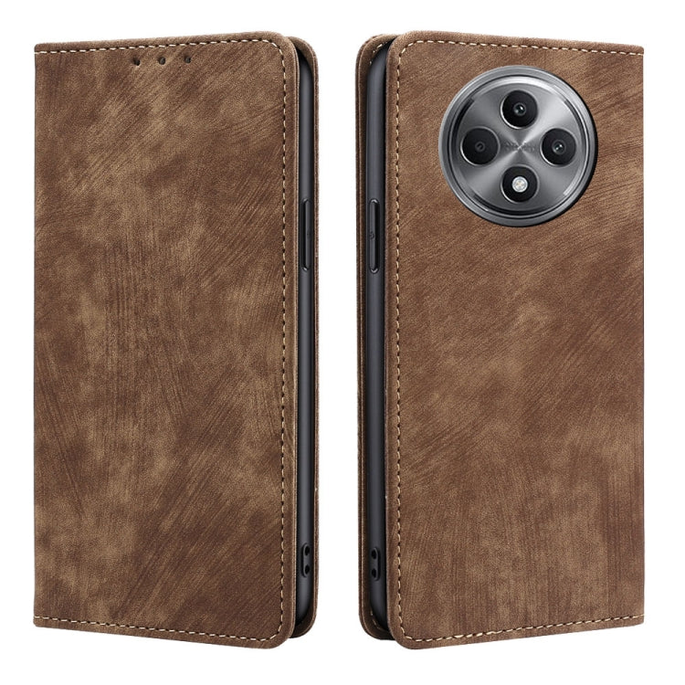 RFID Anti-theft Brush Magnetic Leather Phone Case, For OPPO Reno13 F 5G / 4G, For OPPO A3 5G India, For OPPO Reno12 F 5G, For OPPO A3 Pro 5G India, For OPPO Reno12 5G Global, For OPPO A60 4G Global, For OPPO Reno11 F 5G, For OPPO Find X7 5G            ...