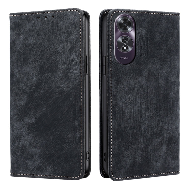 RFID Anti-theft Brush Magnetic Leather Phone Case, For OPPO Reno13 F 5G / 4G, For OPPO A3 5G India, For OPPO Reno12 F 5G, For OPPO A3 Pro 5G India, For OPPO Reno12 5G Global, For OPPO A60 4G Global, For OPPO Reno11 F 5G, For OPPO Find X7 5G            ...