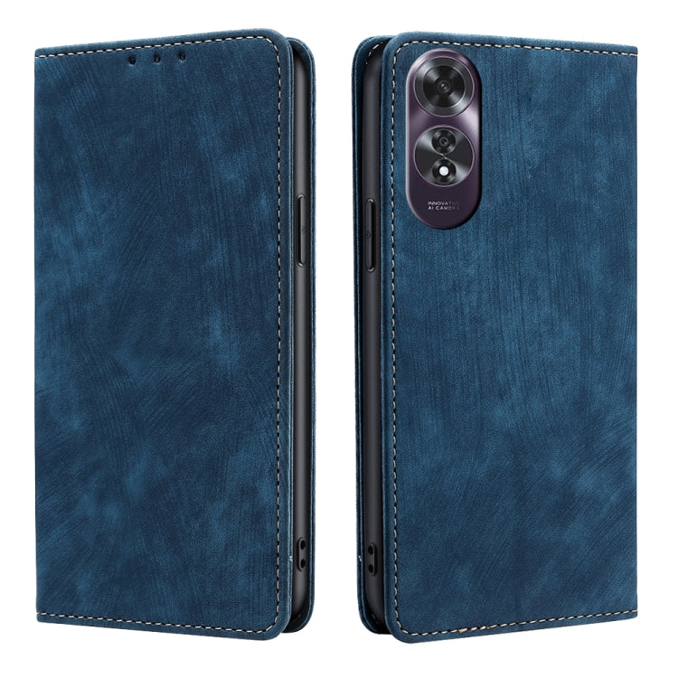 RFID Anti-theft Brush Magnetic Leather Phone Case, For OPPO Reno13 F 5G / 4G, For OPPO A3 5G India, For OPPO Reno12 F 5G, For OPPO A3 Pro 5G India, For OPPO Reno12 5G Global, For OPPO A60 4G Global, For OPPO Reno11 F 5G, For OPPO Find X7 5G            ...
