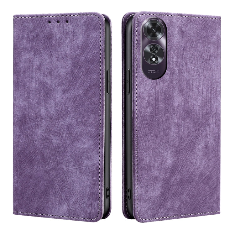 RFID Anti-theft Brush Magnetic Leather Phone Case, For OPPO Reno13 F 5G / 4G, For OPPO A3 5G India, For OPPO Reno12 F 5G, For OPPO A3 Pro 5G India, For OPPO Reno12 5G Global, For OPPO A60 4G Global, For OPPO Reno11 F 5G, For OPPO Find X7 5G            ...