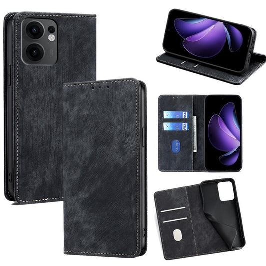 RFID Anti-theft Brush Magnetic Leather Phone Case, For OPPO Reno13 F 5G / 4G, For OPPO A3 5G India, For OPPO Reno12 F 5G, For OPPO A3 Pro 5G India, For OPPO Reno12 5G Global, For OPPO A60 4G Global, For OPPO Reno11 F 5G, For OPPO Find X7 5G            ...