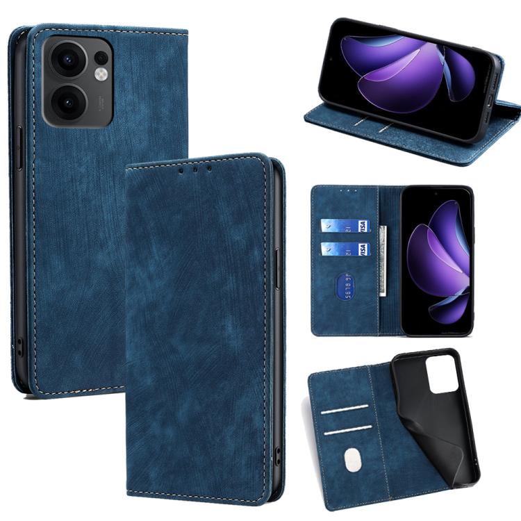 RFID Anti-theft Brush Magnetic Leather Phone Case, For OPPO Reno13 F 5G / 4G, For OPPO A3 5G India, For OPPO Reno12 F 5G, For OPPO A3 Pro 5G India, For OPPO Reno12 5G Global, For OPPO A60 4G Global, For OPPO Reno11 F 5G, For OPPO Find X7 5G            ...