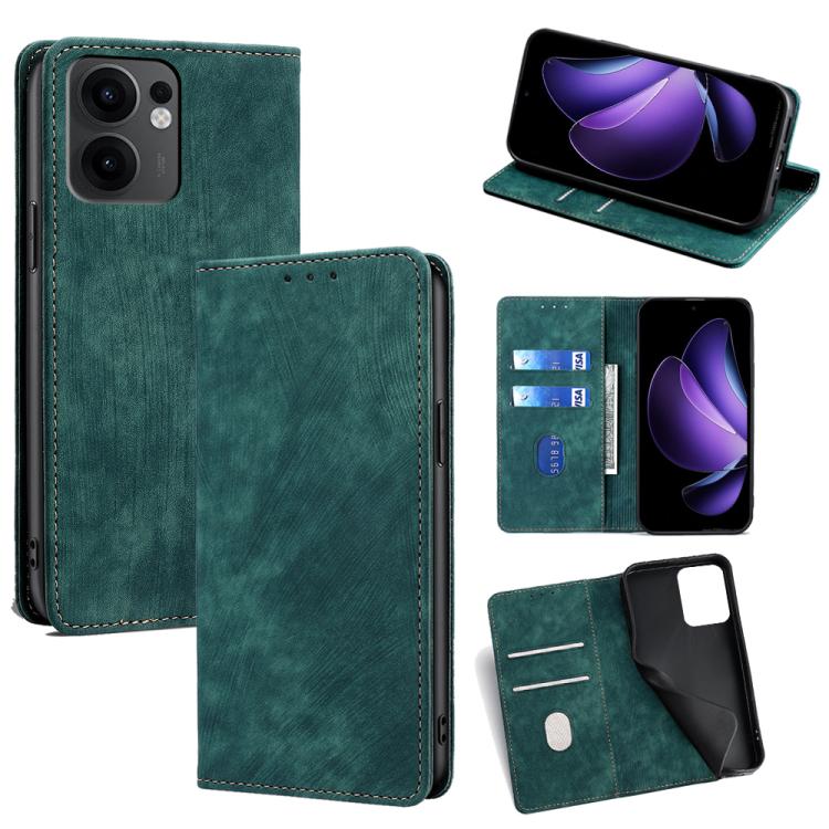 RFID Anti-theft Brush Magnetic Leather Phone Case, For OPPO Reno13 F 5G / 4G, For OPPO A3 5G India, For OPPO Reno12 F 5G, For OPPO A3 Pro 5G India, For OPPO Reno12 5G Global, For OPPO A60 4G Global, For OPPO Reno11 F 5G, For OPPO Find X7 5G            ...